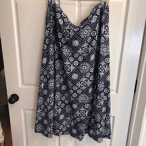 Women's Talbots Skirt 2X Blue White
